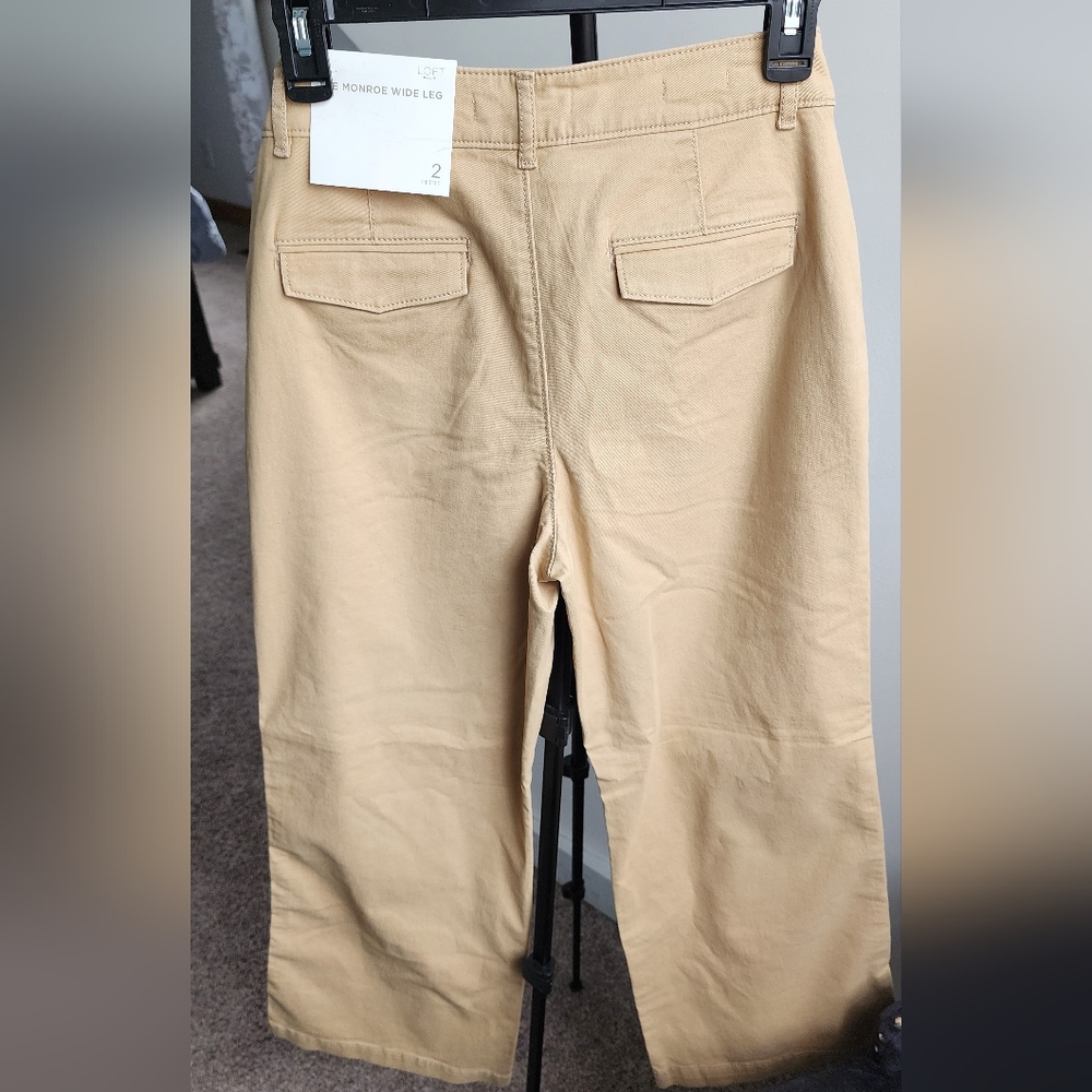 LOFT Tan Wide Leg Pants - Picture 3 of 4